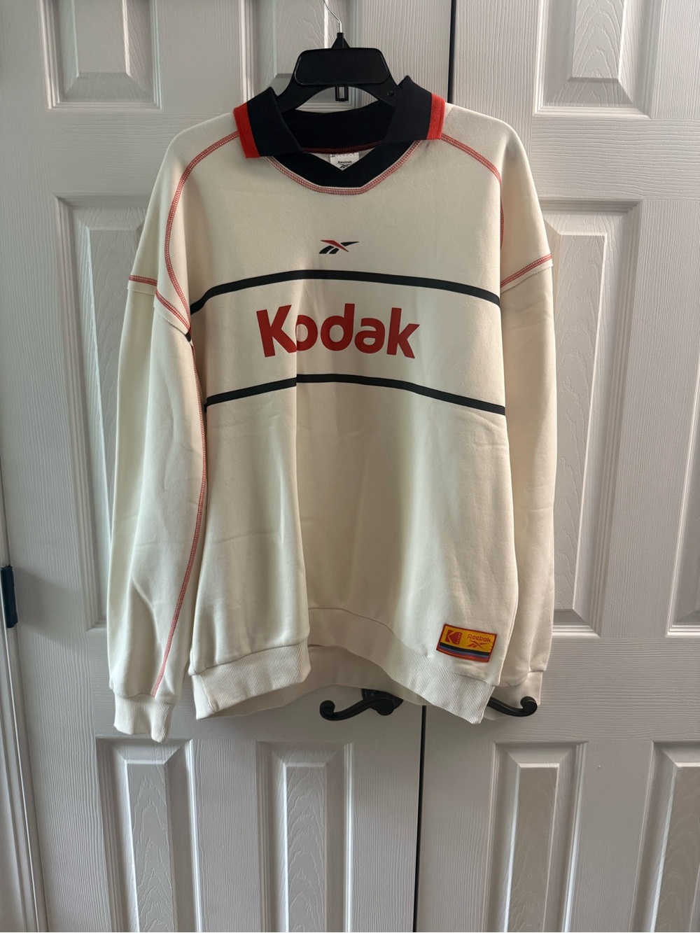 Reebok x Kodak Cream Crewneck with Red and Black Accents